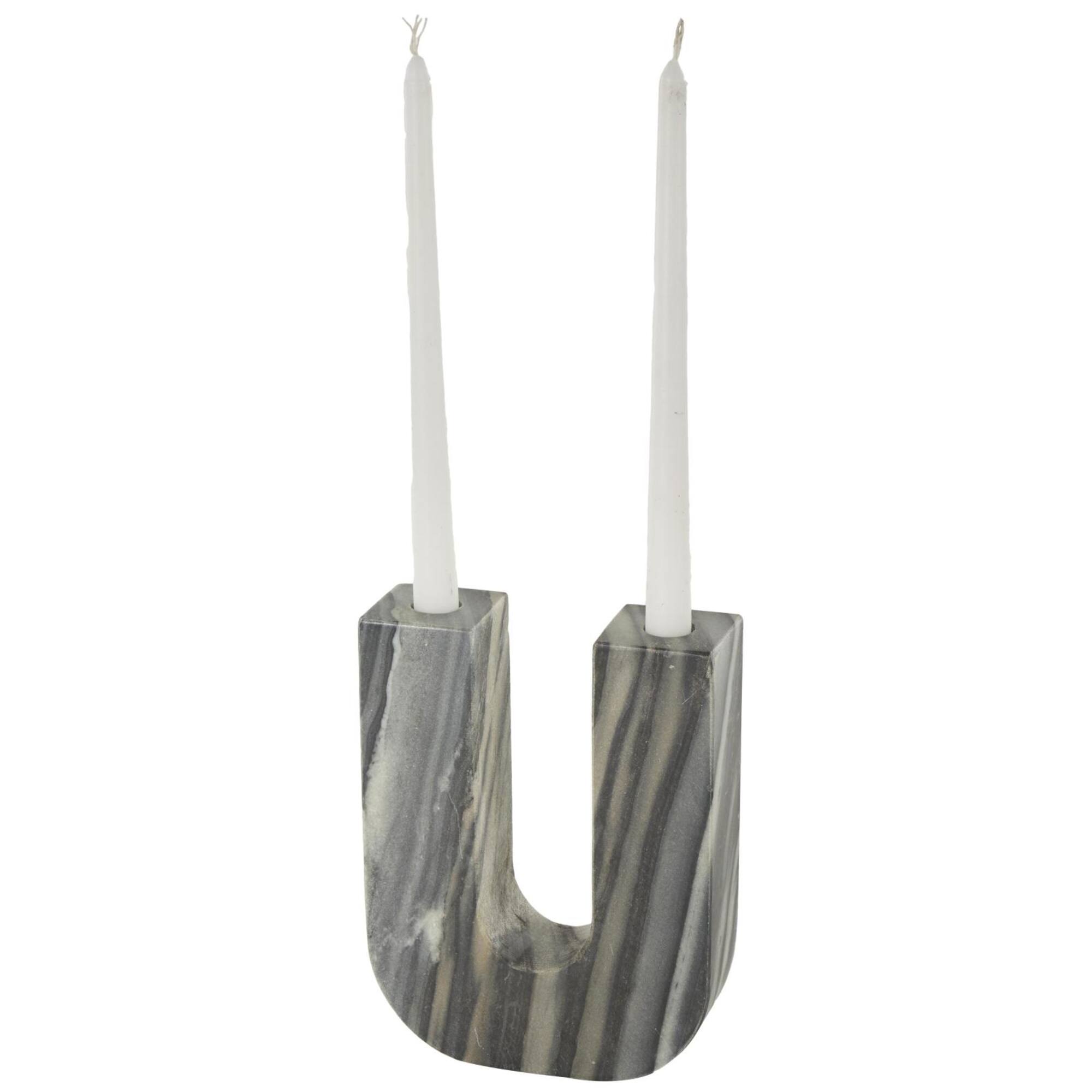 Marble Abstract U-Shaped Candle Holder